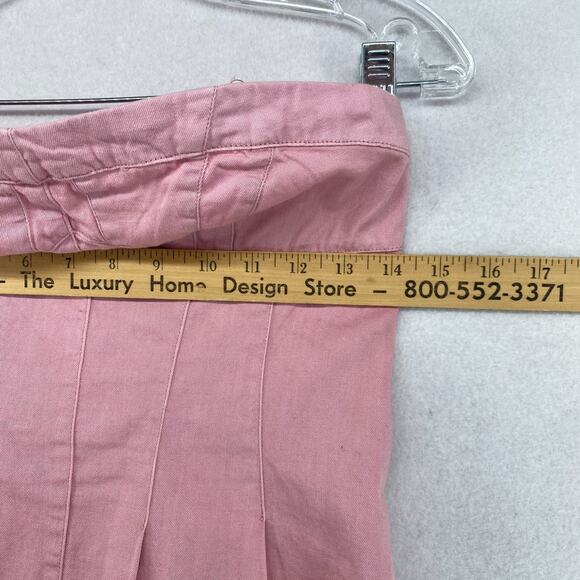 FREE PEOPLE Top S Better Days Tube Corset Smocked Frayed Cropped Cotton Pink NEW - Picture 14 of 16